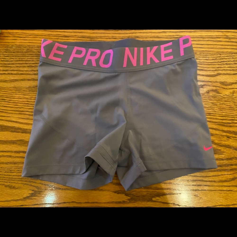 Nike Gray and Pink Athletic Shorts